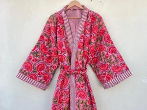 ชุดกิโมโนผ้าต่อสไตล์วินเทจชุด100% ผ้าฝ้ายลายดอกไม้ระบายอากาศได้ดีจัดส่งด่วนสำหรับฤดูหนาว - Product Image 2