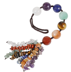 Support mural, suspendu au motif de pierres précieuses pour la guérison, 7 chakra, perles rondes en cristal - Product Image 1