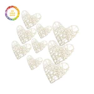 Décorations de Noël en coeur de rotin faites à la main vietnamiennes petits ornements d'arbre de coeur pour accrocher des accessoires de Noël de vente entière - Product Image 2