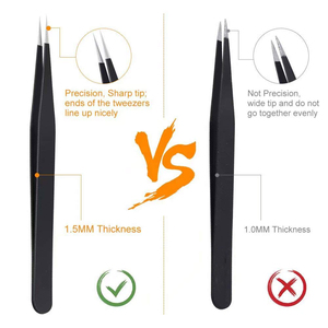 Pince à épiler ESD-13 pince à souder en acier inoxydable antistatique à haute élasticité outils à main pour station de soudage - Product Image 1