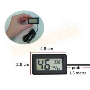 AEK-Tech TPM-30 Hygromètre thermomètre numérique à sonde LCD noire pour une utilisation en intérieur et en extérieur - Product Image 5