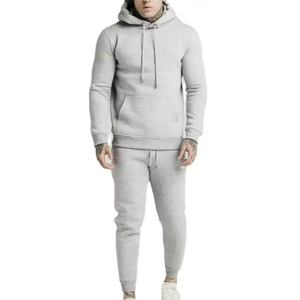 Ensemble survêtement homme en molleton français de luxe 500 g/m², imprimé en relief, pantalon de survêtement évasé et sweat-shirt, 100% coton - Product Image 1