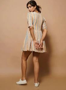 Indian handmade cotton short dress personalized bride wedding honeymoon dress <b>gift</b> woman stylish party wear dress <b>gift</b> <b>for</b> <b>her</b> - Product Image 2