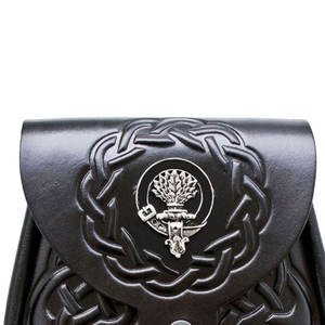 Sporrans traditionnels écossais en cuir avec motif en relief, personnalisables, confortables et durables, motif tartan, prix bas - Product Image 3