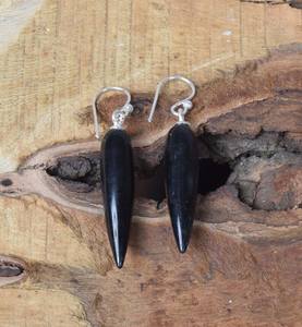 Boucles d'oreilles pendantes en argent sterling et onyx noir, faites à la main, pierre de naissance de décembre, bijoux élégants et uniques, cadeau pour femmes - Product Image 5