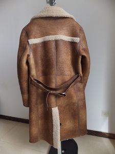 Manteau Aviateur Vintage en Cuir de Mouton Fin Grande Taille OEM pour Homme – Blouson B3 Trench Shearling Hiver - Product Image 5