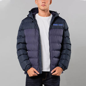 Veste matelassée d'hiver sur mesure OEM/ODM, coupe-vent, de haute qualité, épaisse, à fermeture éclair, pour homme - Product Image 4