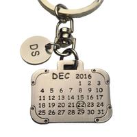 Metall Schlüssel ring mit Logo Jubiläum benutzer definierte Zink legierung Kalender Schlüssel bund Rohlinge
