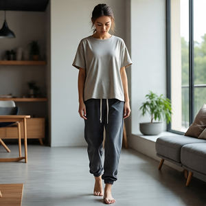 Camisetas Vintage de lavado, conjuntos de pantalones de chándal holgados, camisetas cortas de lavado ácido para mujer, chándales, conjunto de Jogger lavado para mujer - Product Image 6