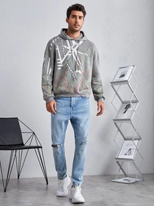 100% coton sweat à capuche d'hiver hommes unisexe coupe régulière Logo personnalisé blanc pull polaire lourd - Product Image 5