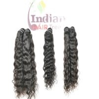 Extensions de cheveux naturels indiens pour femmes, noirs, doux, en dentelle, Remy, non traités chimiquement, lisses et ondulés, 10-36 pouces, double épaisseur