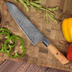 Cuchillo de Chef Japonés Profesional, Hecho a Mano, de Acero Damasco de Lujo, con Funda, Mango de Madera, Apto para Lavavajillas - Product Image 2