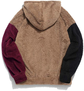 <b>Men's</b> Hooded Fleece Sweatshirt Color Block Regular Fit Casual Streetwear Winter Wear Black White Trim Pocket Design Lightweight - Product Image 4