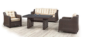 Hôtel moderne fabriqué en Turquie carcasse en aluminium rotin table de jardin chaise 4 pièces ensemble mobilier d'extérieur - Product Image 4