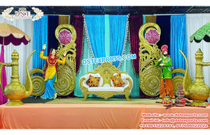 Sangeet-escenario asiático para decoración nocturna, escenario de boda indio, estilo musulmán - Product Image 6