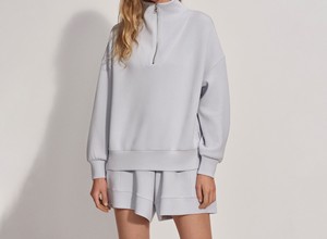 เสื้อฮู้ดซิปแบบกำหนดเอง ออกแบบโลโก้ได้ตามต้องการ เสื้อสเวตเชิ้ตซิปครึ่งตัว เสื้อสเวตเชิ้ตซิปสี่ส่วน เสื้อสเวตเชิ้ตซิปครึ่งตัวแบบขายส่ง เสื้อสเวตเชิ้ตผู้หญิงแบบซิปครึ่งตัว - Product Image 3