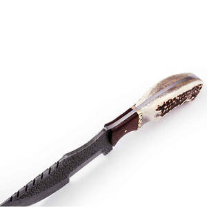 Couteau de chasse en acier Damas de qualité d'exportation, lame pleine, couteau de camping en plein air, couteau de chasse classique fait à la main - Product Image 4