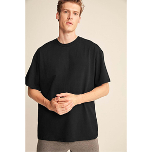 T-shirt à col rond en coton biologique 100% épais et texturé, coupe ample pour homme GRIMELANGE Jett - Product Image 4