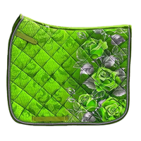 Top Tendance Floral Dressage Satin Tapis De Selle Sublimé Saut Numnah Cheval Tapis D'équitation Personnalisé Fournitures Équestres