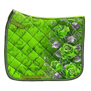 Top Trending Floral Dressage Satin Saddle Pad Sublimado Jumping Numnah Horse Riding Pad Suministros ecuestres personalizados - Product Image 2