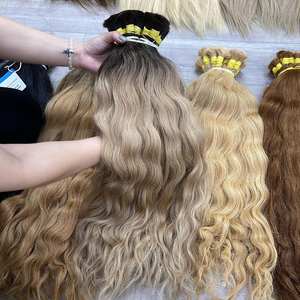 ¡PRODUCTO SUPERIOR! Extensiones de cabello humano ondulado natural a granel de calidad superior virgen estirado doble sin procesar - Product Image 3