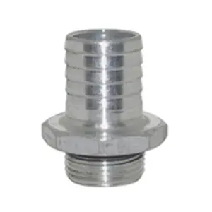 Aluminum Alloy Silver NPT BSP 3/4" Male Thread to 1 Inch O.D. Fuel Delivery Hose Connector