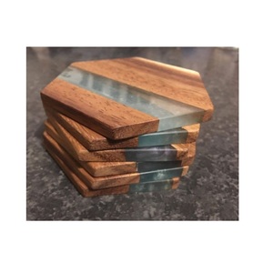 Meilleure qualité Style classique bois résine tasse caboteur hexagone Shaper Table décoration accessoires prix raisonnable caboteur à boire - Product Image 1