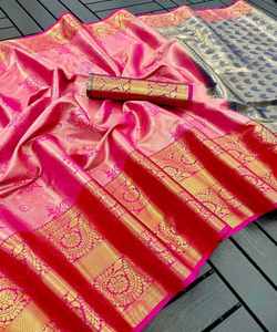 Saree en rayonne tendance avec motif géométrique, ajoutant une touche moderne à votre garde-robe. - Product Image 6