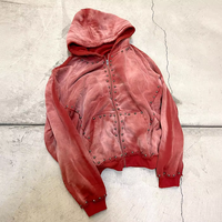 Sweat à capuche personnalisé brodé et imprimé numériquement, effet délavé, avec logo vintage, pour l'hiver, lot de 2
