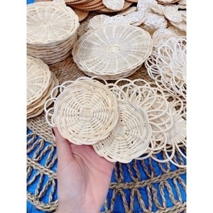 Assiettes et sous-verres tissés en rotin pour la décoration intérieure Décoration murale à fleurs pour mariages Table à manger Tapis et tampons - Product Image 5