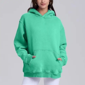 เสื้อมีฮู้ดของผู้ชายวินเทจซักแบบกรดเฮฟวีเวตฝรั่งเศสเทอร์กันแดดจางหายไปพื้นฐานผ้าฝ้าย100% ฤดูหนาว - Product Image 2