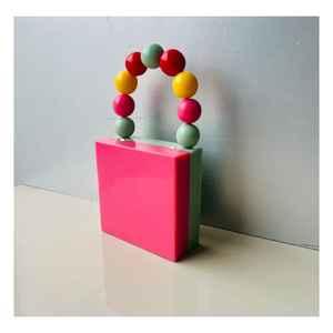 Mini embrague de resina epoxi brillante de primera calidad, bolso de fiesta acrílico hecho a mano con estilo para ocasiones nupciales y festivas - Product Image 1