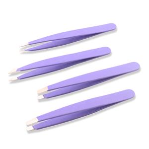 Ensemble de pinces à sourcils en acier inoxydable de haute qualité pointe inclinée marque privée en gros pour une utilisation beauté - Product Image 1