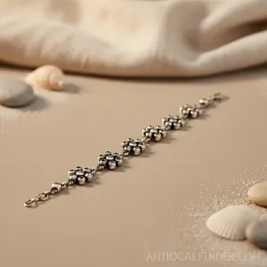 925 <b>Silver</b> Flower <b>Bracelet</b> for Women Rhodium Plated Princess Cut Diamond <b>Pearl</b> Vintage Religious Style Delicate Jewelry Gift - Product Image 2