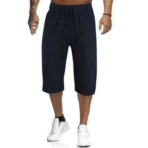 กางเกงขาสั้นผ้าฝ้ายผ้าลินินระบายอากาศได้ดีแบบหลวมสำหรับฤดูร้อนกางเกงกีฬากางเกงทรงตรงลำลองกางเกงออกกำลังกายในยิมกางเกงขาสั้นกีฬาแห้งเร็ว - Product Image 1