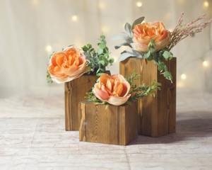 Vase à fleurs en bois de qualité supérieure pour décoration de table artistique affichage d'événement pièce maîtresse de mariage ou style intérieur - Product Image 4