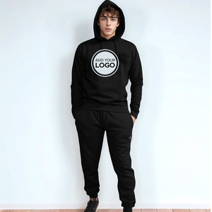 ชุดสูทสำหรับผู้ชายชุดวอร์ม2ชิ้นสำหรับผู้ชายชุดออกกำลังกายผ้าฟลีซแบบมีซิปมีฮู้ดและกางเกงวิ่งจ็อกเกอร์ชุดวอร์มสำหรับผู้ชาย - Product Image 3