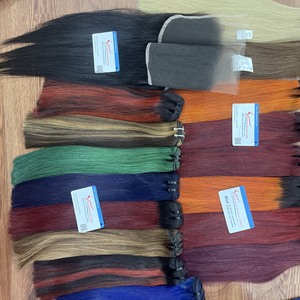 Top Produit Couleur tendance chaude en été 2024 Os droit Couleur Cheveux Vietnamiens Double Tiré prêt à expédier trame de génie - Product Image 3