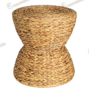 Tendance chaude jacinthe d'eau pouf siège décoratif tabouret salon décor à la maison en osier rond pouf tabouret os incrustation Console - Product Image 6