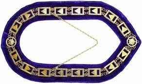 Collar Masónico Genérico de 33 Grados del Rito Escocés, de Terciopelo Morado con Cadena Dorada y Pequeño Colgante de Joya, Cadena Masónica - Product Image 4