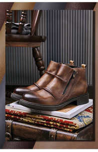 Chaussures en cuir respirantes et imperméables pour hommes, à bout pointu, plates, décontractées, pour affaires, formelles, d'extérieur, rehaussantes, grandes tailles - Product Image 2