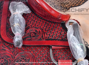 Selle de cheval en cuir occidental élégante et artisanale, équipement équestre, accessoires pour chevaux, produit équestre - Product Image 2