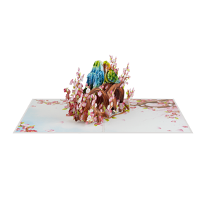 Carte 3D pop-up faite à la main, couple d'oiseaux amoureux, cadeau de la Saint-Valentin, fabriqué au Vietnam - Product Image 3