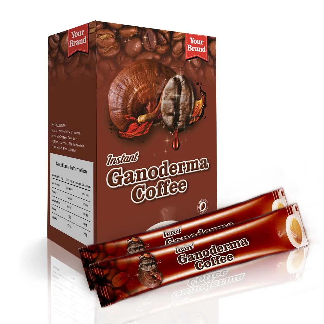 Hot Selling Instant Ganoderma Koffie Cardiovasculaire Gezondheid Afslanken Heerlijk Smakende Drank Maleisië Gemaakt Boost Immuunpaddestoel