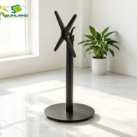 Base de table pliable commerciale ronde en métal thermolaqué avec plateau pliable pour projets de restauration