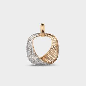 Swirling Mesh Diamond Pendant Moissanite Religious Style Women's Engagement Party <b>Gift</b> Suitable Sterling Silver Strand Type - Product Image 2