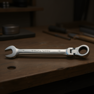 Llaves combinadas de trinquete recto cromadas con extremo abierto y anillo - Product Image 3