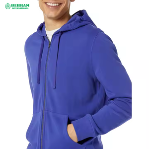 เสื้อฮู้ดซิปคุณภาพสูง ผลิตในปากีสถาน ผ้าฝ้ายฟลีซ/เฟรนช์เทอร์รี่ 100% แห้งเร็ว ระบายอากาศได้ดี สำหรับผู้ชายในฤดูหนาว - Product Image 5