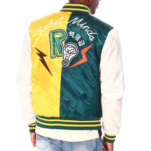 Chaqueta de Invierno de Lana para Hombre, de Alta Calidad, Personalizada por el Fabricante OEM, con Bordado Chenille y Cuero, Estilo Béisbol - Product Image 2