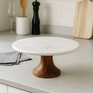 Présentoir à gâteaux en marbre naturel fabriqué à la main de qualité supérieure Présentoir à desserts de luxe en gros pour les mariages fêtes boulangeries hôtels - Product Image 2